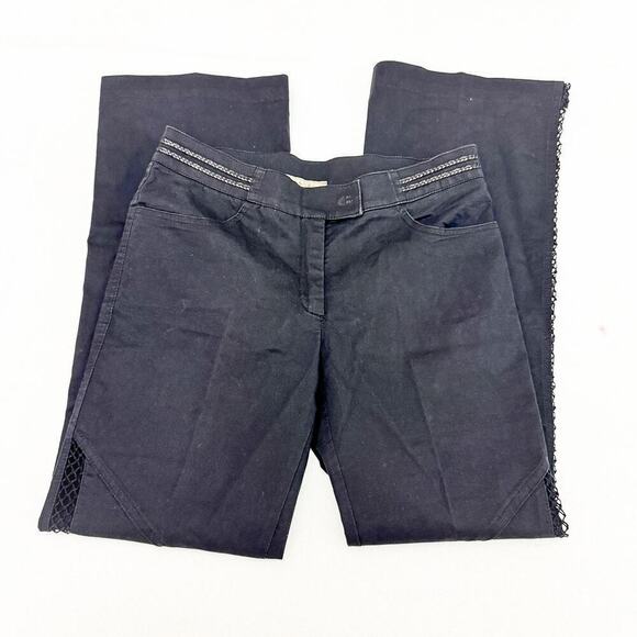 Sandro Party Black Lace Cutout Wide Leg Dress Pants Size 6-8 - Picture 7 of 9